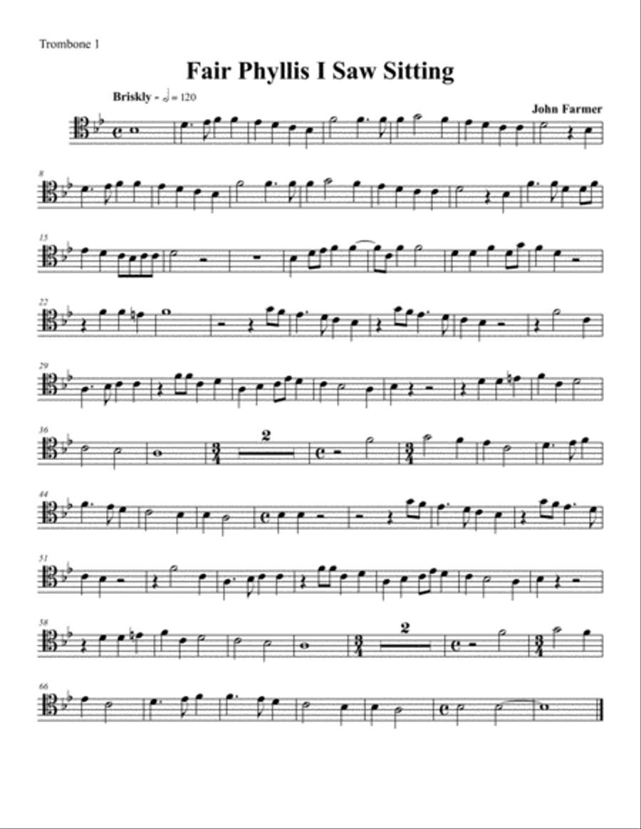 Fair Phyllis I saw Sitting Brass Ensemble scores gallery preview page 1