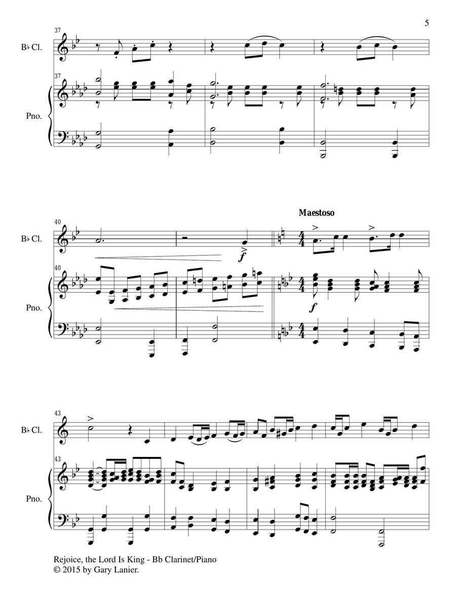 Gary Lanier: Hymns of the Cross & Victory (Duets for Bb Clarinet & Piano) Gary Lanier: Hymns of the Cross & Victory (Duets for Bb Clarinet & Piano) Woodwind Duet scores gallery preview page 6
