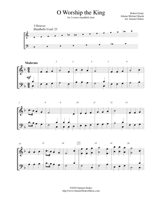 O Worship the King - for 3-octave handbell choir