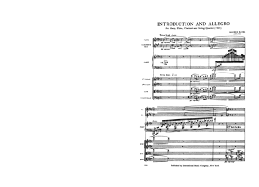 Introduction & Allegro For Harp With Flute, Clarinet & String Quartet