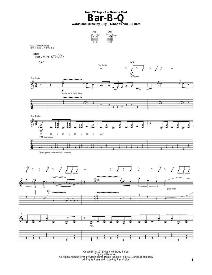 Bar-B-Q Acoustic Guitar scores gallery preview page 1