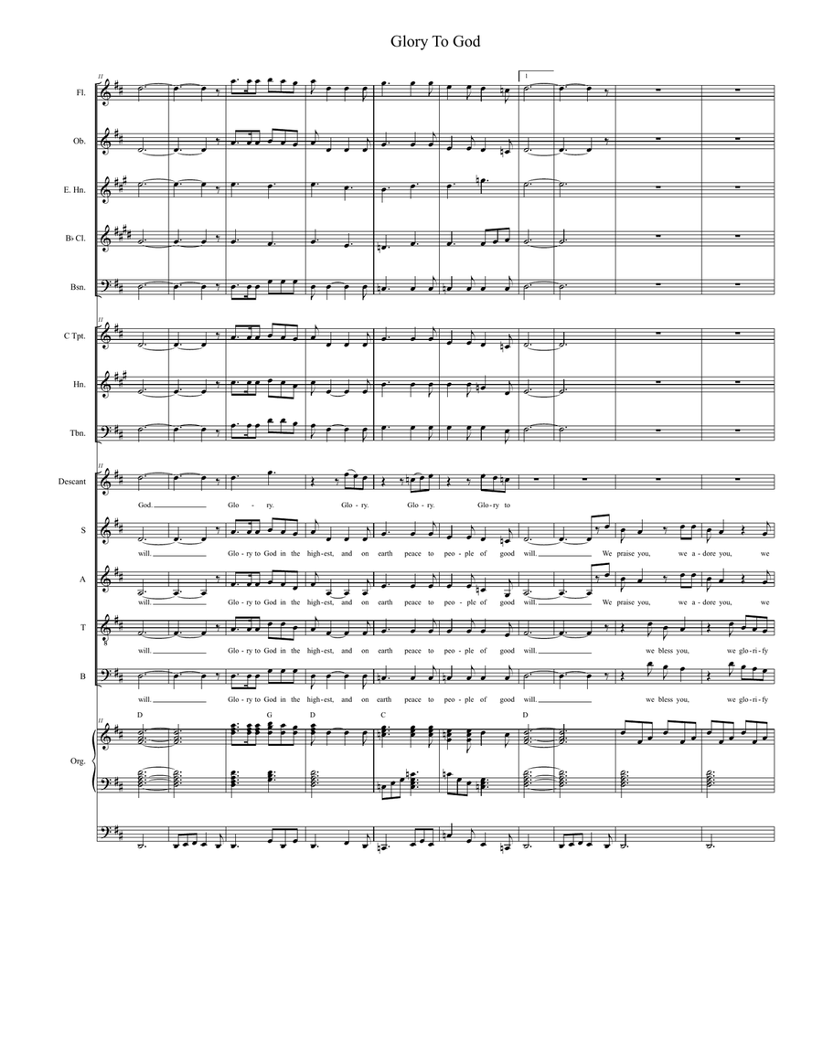 Mass of God the Father (Full Score) 4-Part scores gallery preview page 5