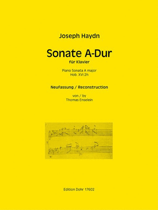 Book cover for Piano Sonata A major Hob.XVI:2h