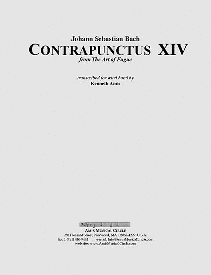 Contrapunctus 14 - STUDY SCORE ONLY image number null