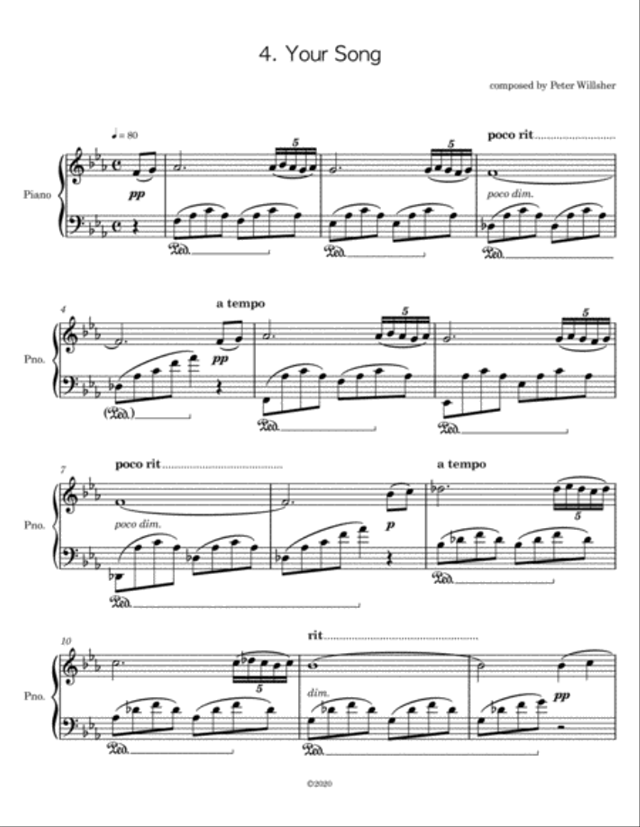 Your Song Your Song Piano Solo scores gallery preview page 3