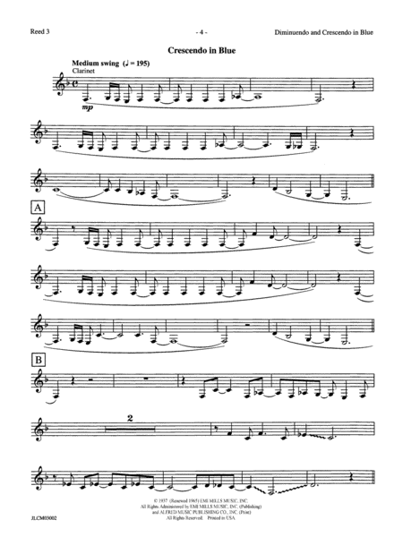 Diminuendo and Crescendo in Blue: 1st B-flat Clarinet