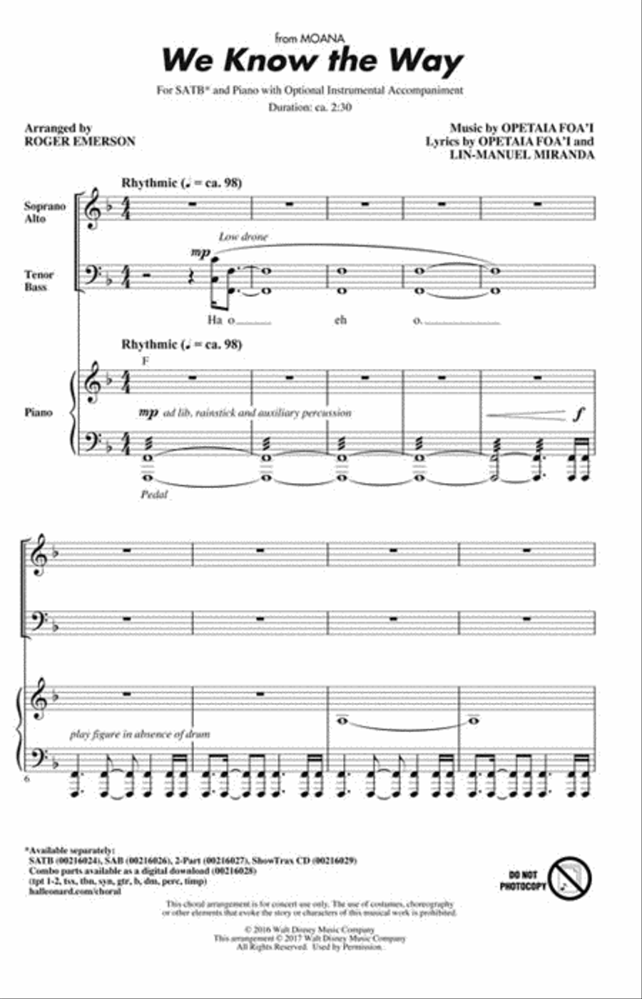 We Know the Way 4-Part scores gallery preview page 2