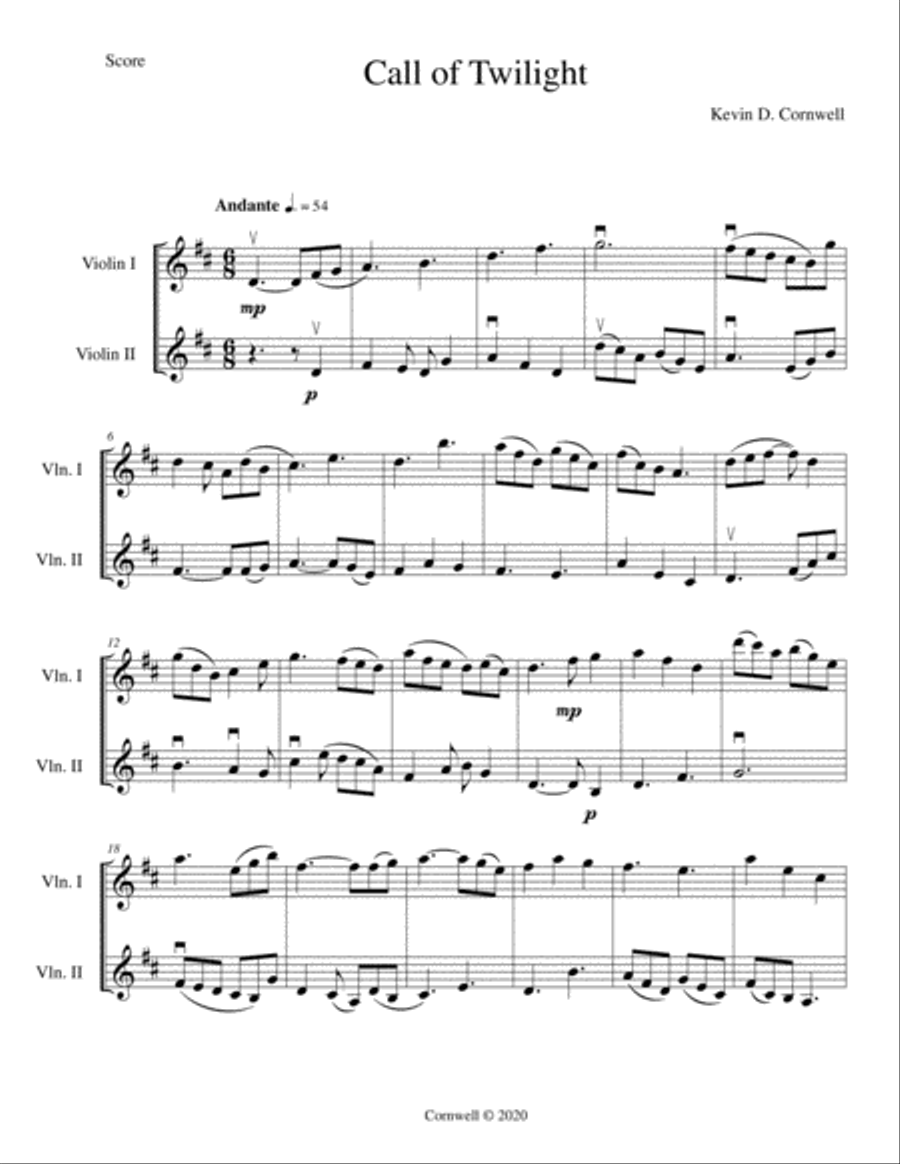 Call of Twilight Call of Twilight String Duet scores gallery preview page 4