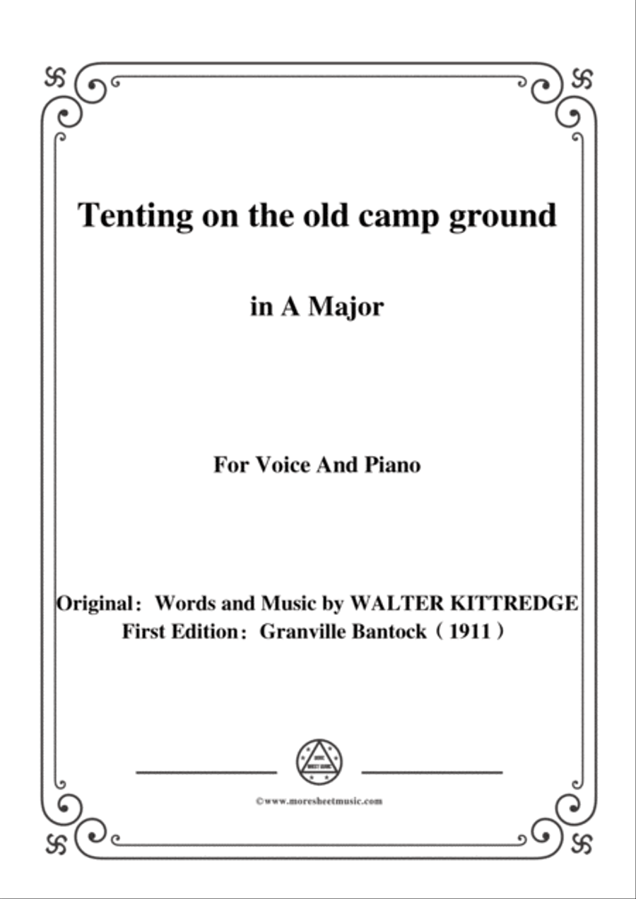 Bantock-Folksong,Tenting on the old camp ground,in A Major,for Voice and Piano Voice Solo scores gallery preview page 1