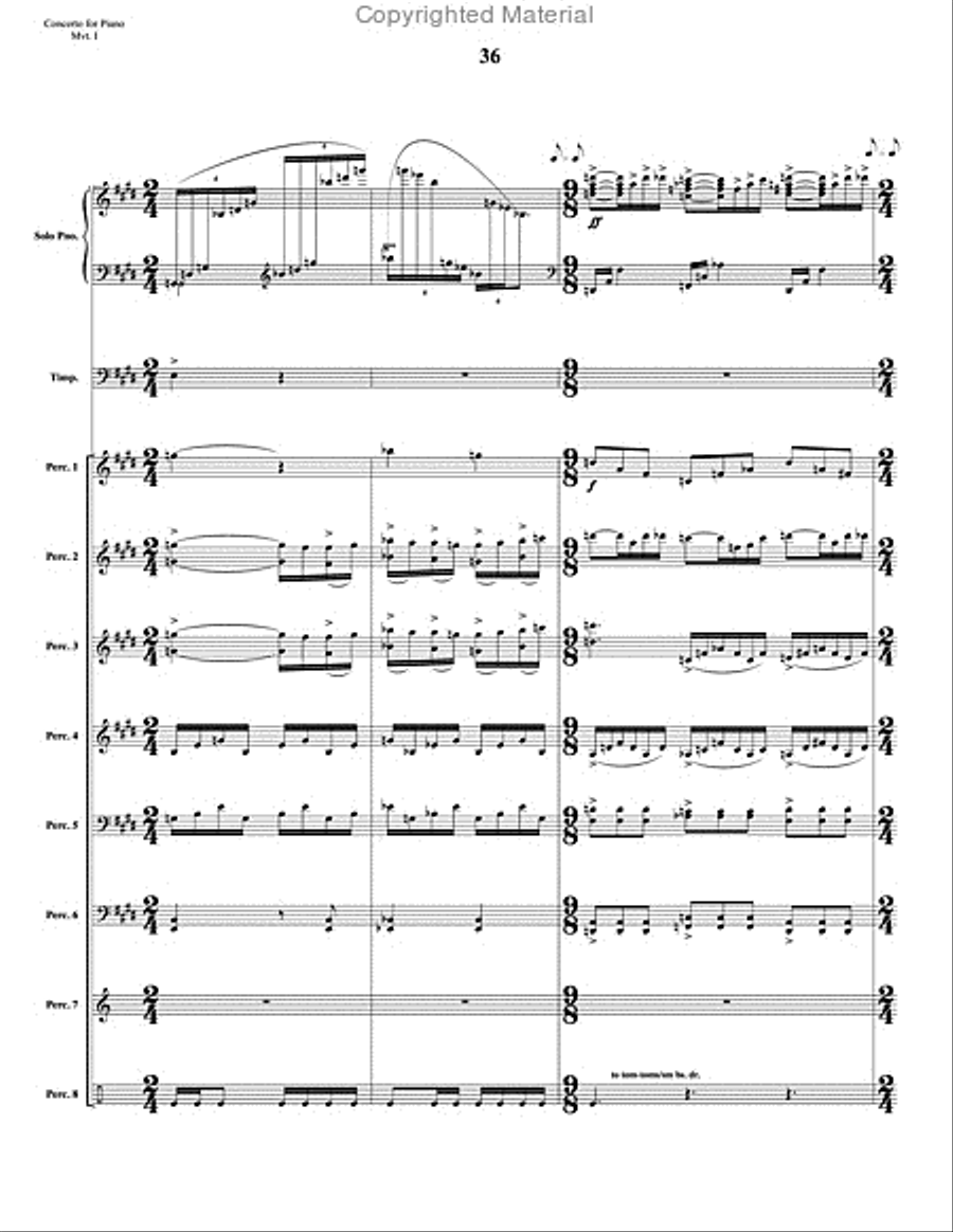 Concerto for Piano and Percussion Orchestra Percussion Ensemble scores gallery preview page 58