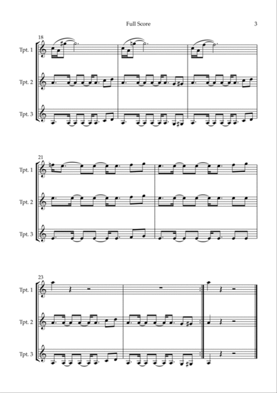 Mission: Impossible Theme Trumpet Trio scores gallery preview page 3