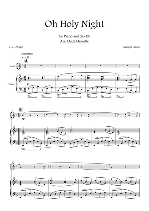 Book cover for Oh Holy Night (F major - Saxophone Bb- Piano - no chords)