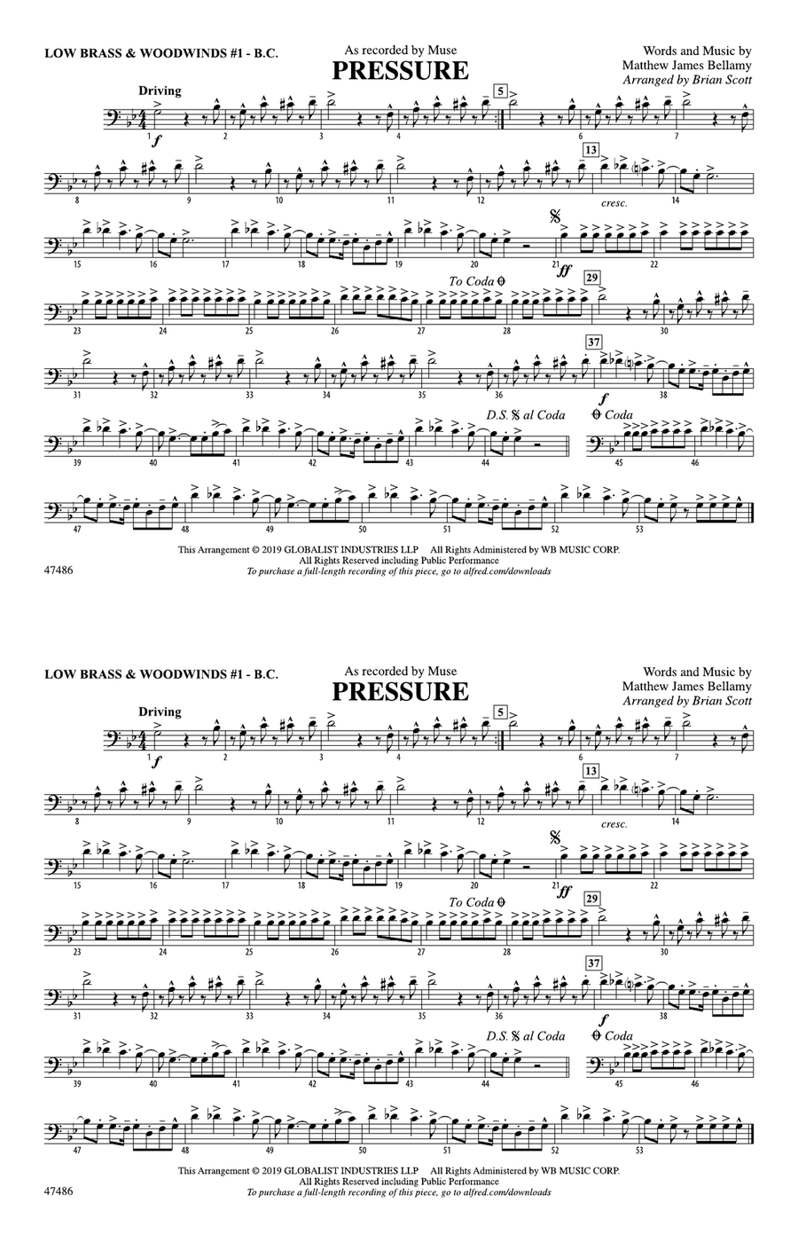 Pressure: Low Brass & Woodwinds #1 - Bass Clef