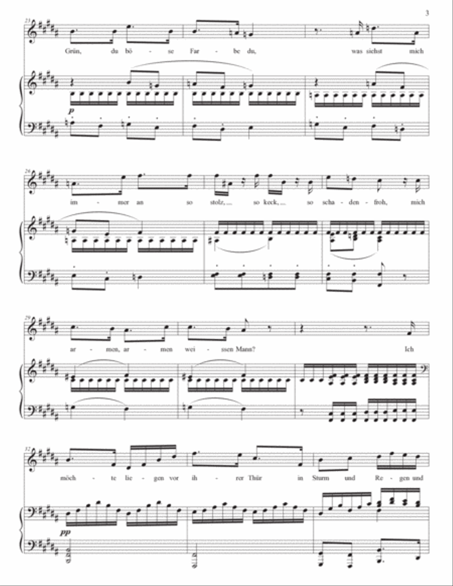 SCHUBERT: Die böse Farbe, D. 795 no. 17 (transposed to B major) Voice scores gallery preview page 4