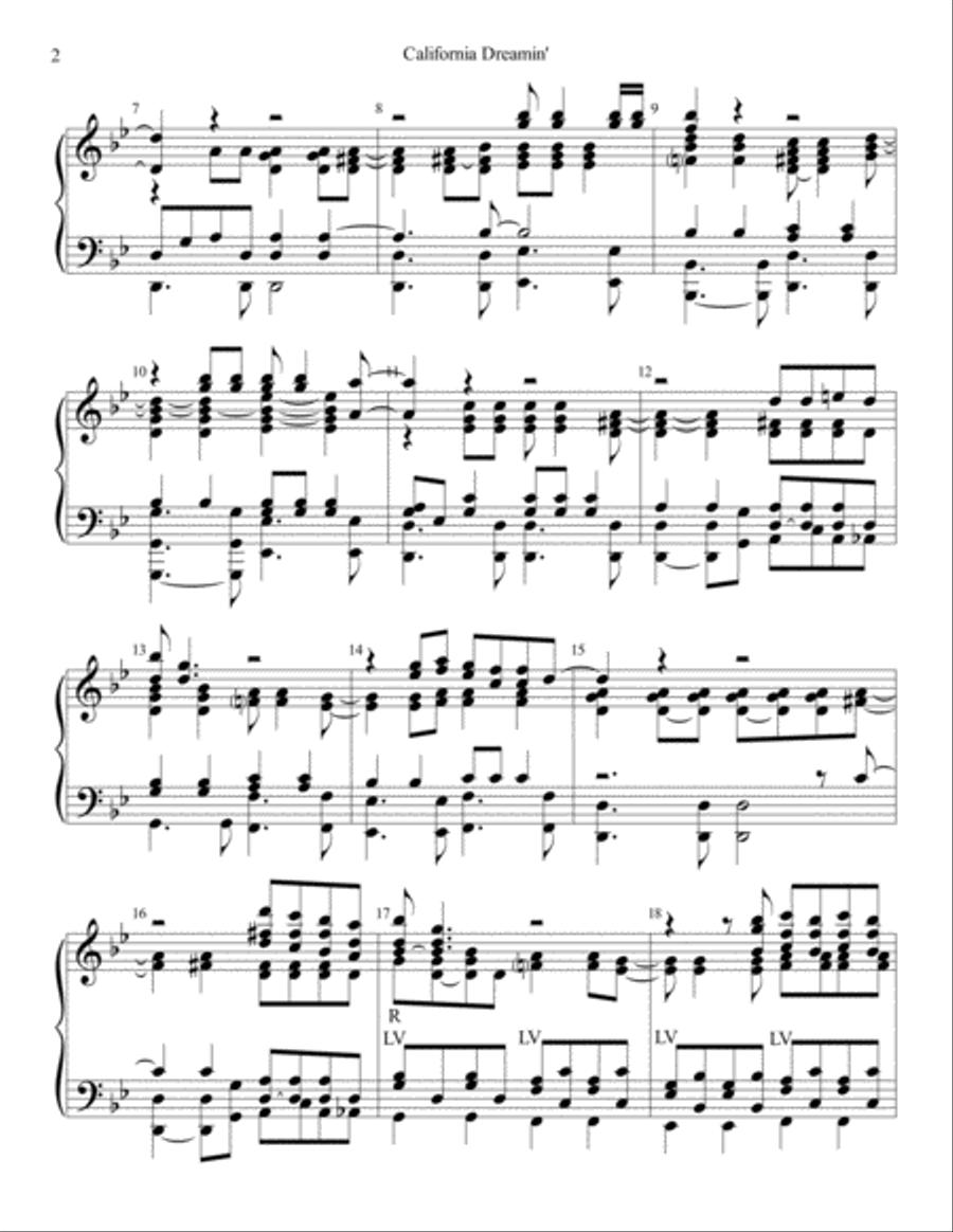 California Dreamin' Handbell Choir scores gallery preview page 3