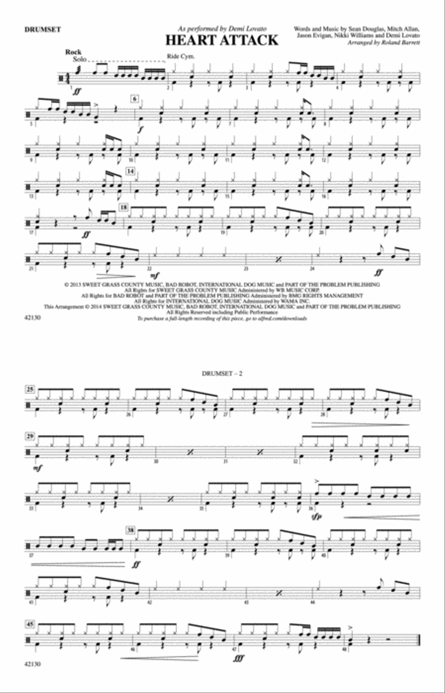 Heart Attack: Drums Heart Attack: Drums Marching Band scores gallery preview page 1