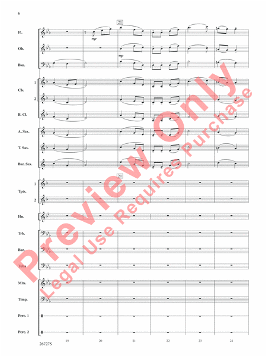 Evangeline: Two Cajun Songs Concert Band scores gallery preview page 7