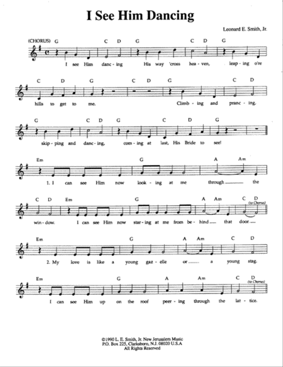 I See Him Dancing Unison Choir scores gallery preview page 1