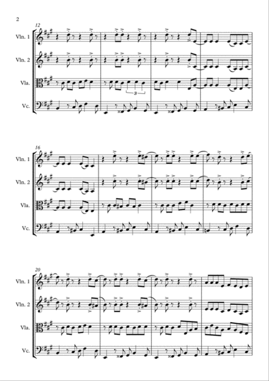 All About That Bass String Quartet scores gallery preview page 2