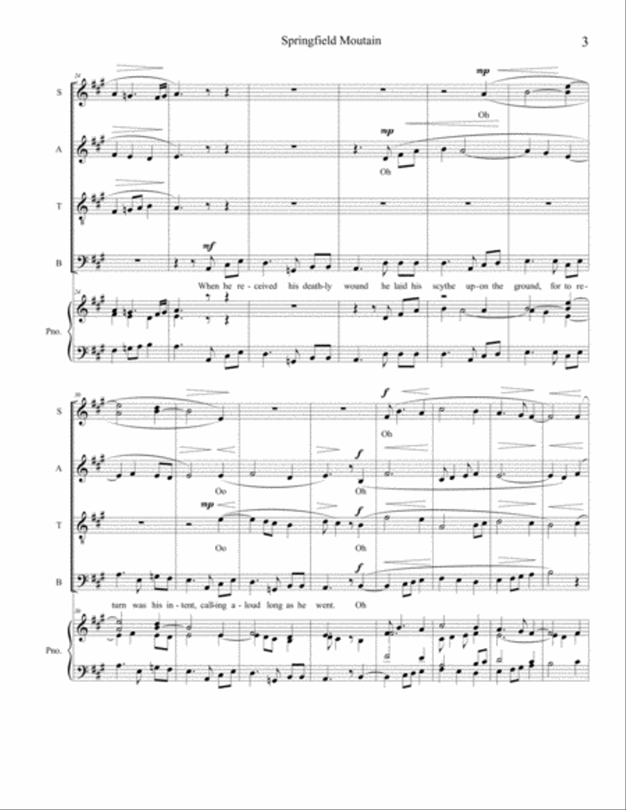 Springfield Mountain Springfield Mountain 4-Part scores gallery preview page 3