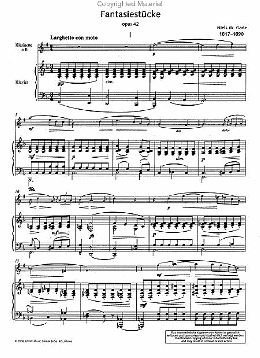 Fantasy Pieces, Op. 43 Clarinet Solo scores gallery preview page 2