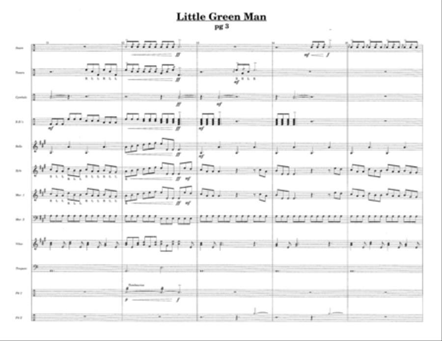 Little Green Man w/Tutor Tracks Percussion Ensemble scores gallery preview page 5