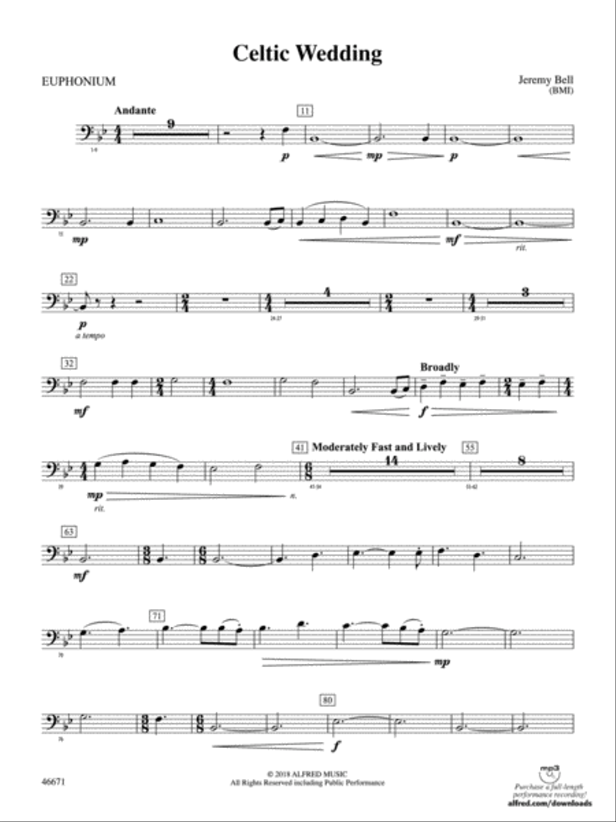 Celtic Wedding: Baritone B.C. Concert Band scores gallery preview page 1