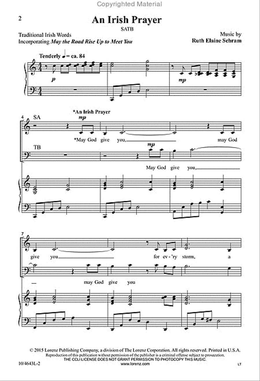 An Irish Prayer An Irish Prayer 4-Part scores gallery preview page 2