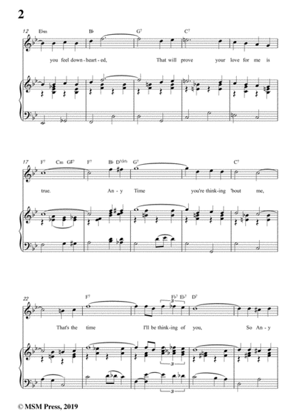 Herbert Happy Lawson-Any Time,in B flat Major,for Voice&Piano image number null