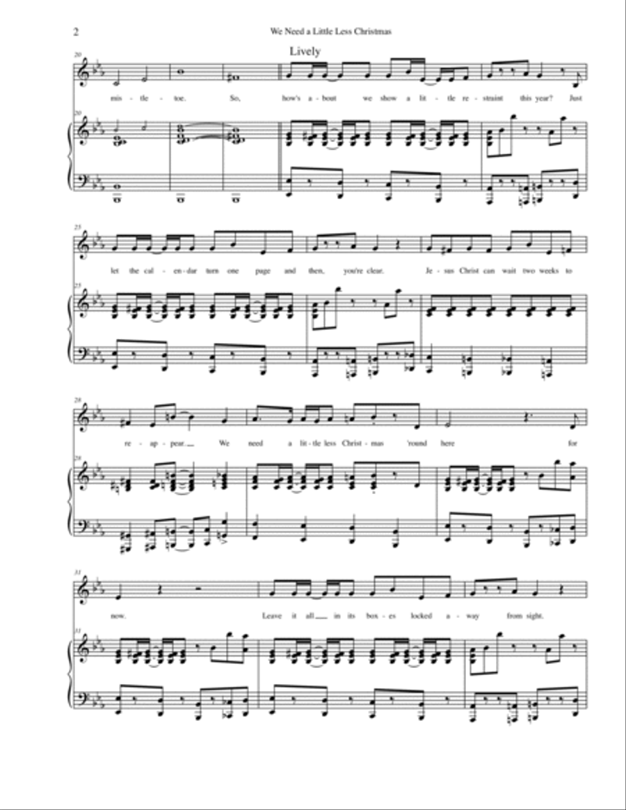 We Need a Little Less Christmas Voice scores gallery preview page 2
