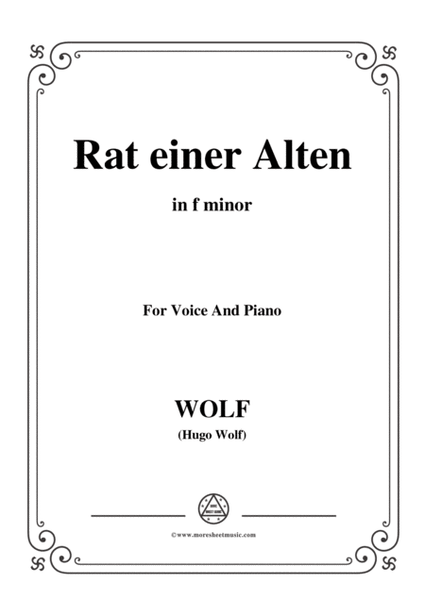 Wolf-Rat einer Alten in f minor,for voice and paino image number null