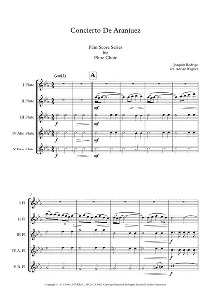 "Concierto De Aranjuez" Flute Choir arr. Adrian Wagner image number null