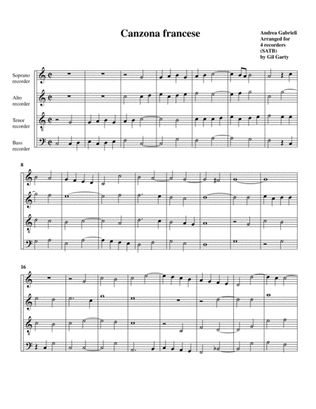 Canzona francese (arrangement for 4 recorders)