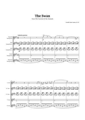 The Swan by Saint-Saëns for Sax Quintet with Chords