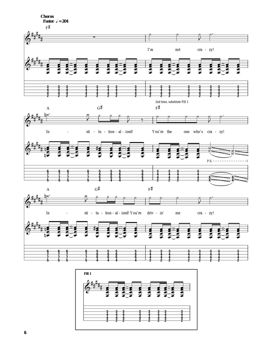Institutionalized Institutionalized Acoustic Guitar scores gallery preview page 6
