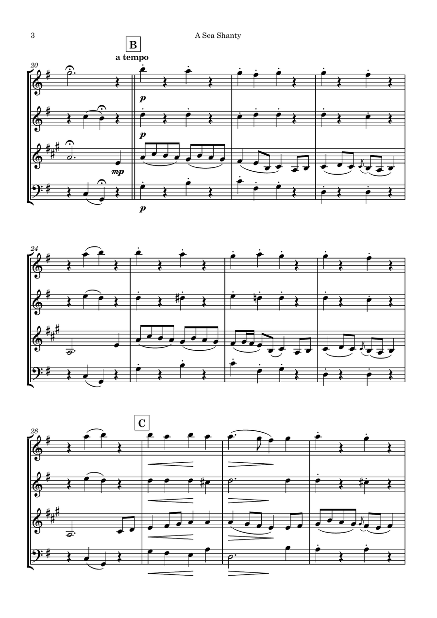 A Sea Shanty A Sea Shanty Woodwind Quartet scores gallery preview page 4