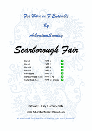Scarborough Fair Horn in F Quartet