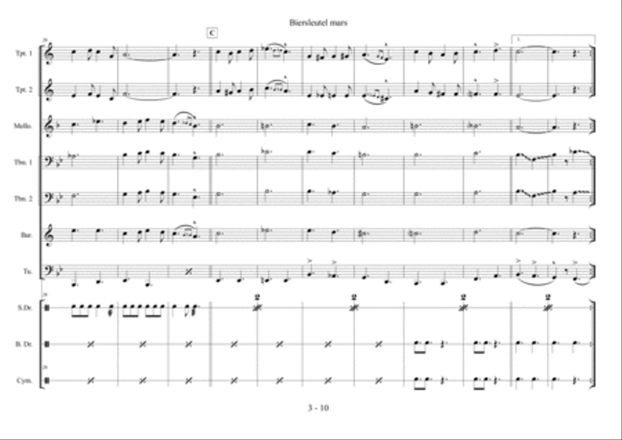 Biersleutel mars (Beer key march) Large Ensemble scores gallery preview page 4