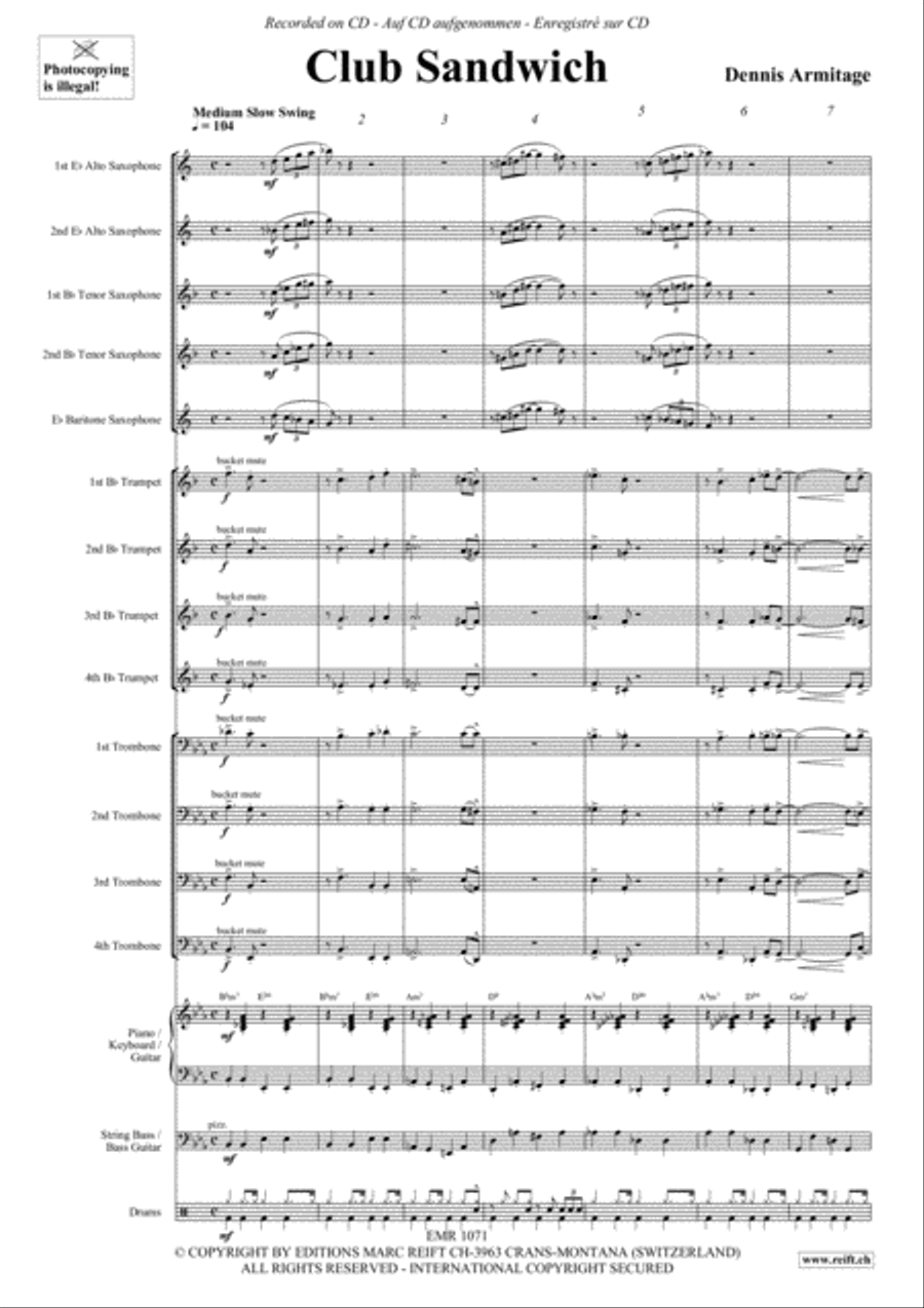 Club Sandwich Big Band scores gallery preview page 4