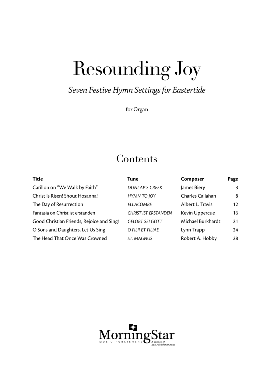 Resounding Joy: Seven Festive Hymn Settings for Eastertide Organ scores gallery preview page 1