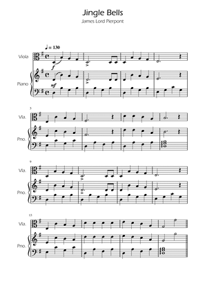 Book cover for Jingle Bells - Viola Solo w/ Piano