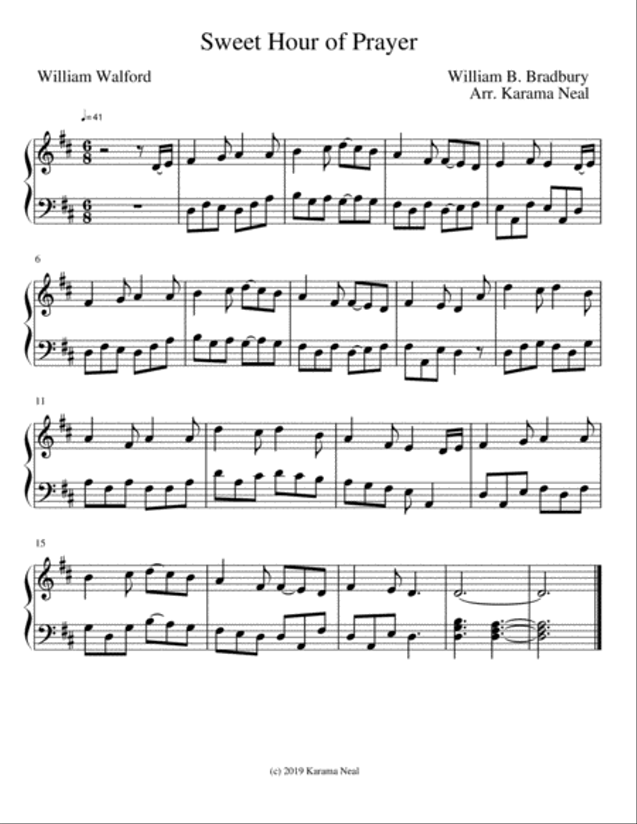 Six hymns for prayer - Sweet Hour of Prayer, I Need Thee Every Hour and four more Voice scores gallery preview page 4