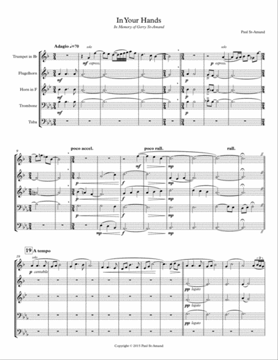 In Your Hands - Brass Quintet Brass Quintet scores gallery preview page 2