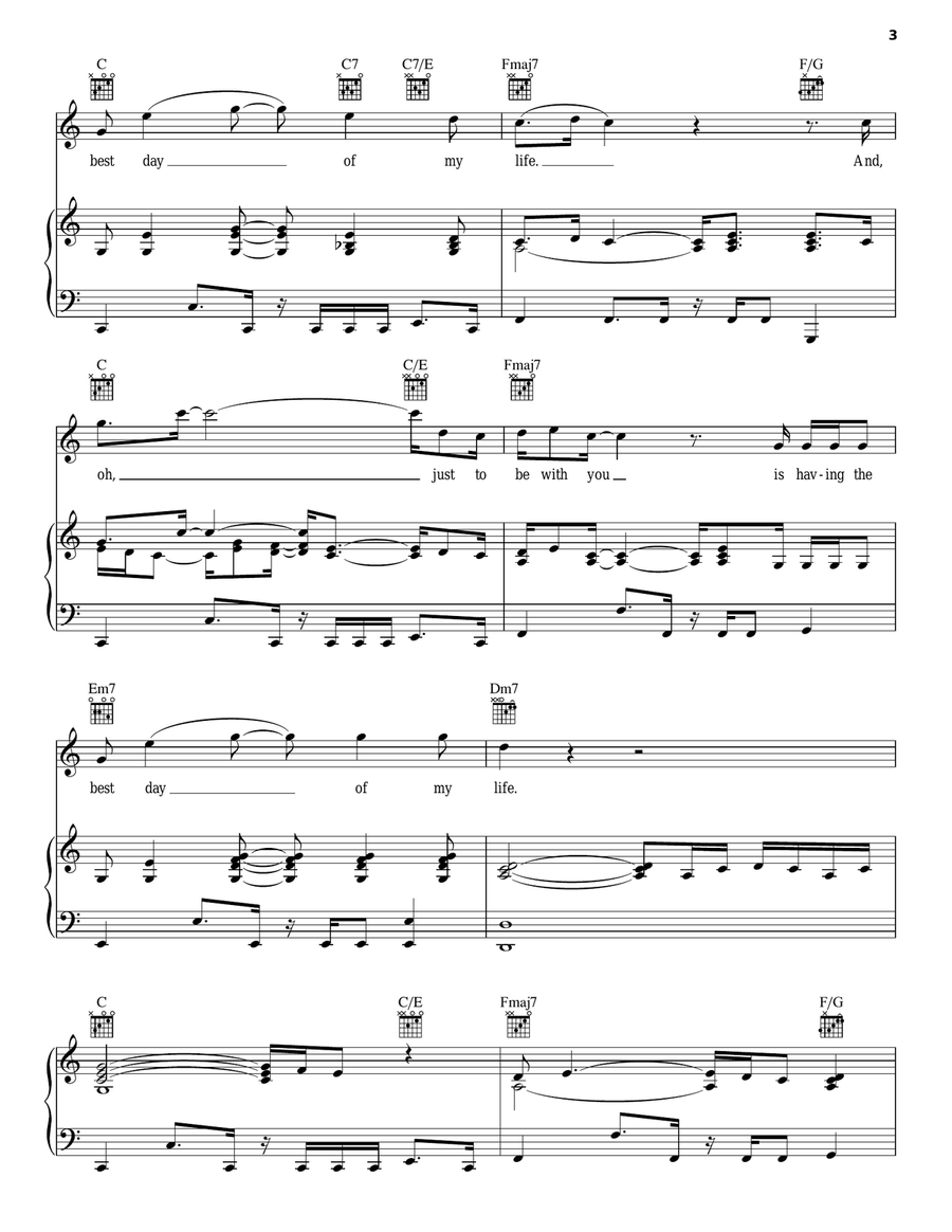 Thank You Thank You Piano, Vocal, Guitar scores gallery preview page 3