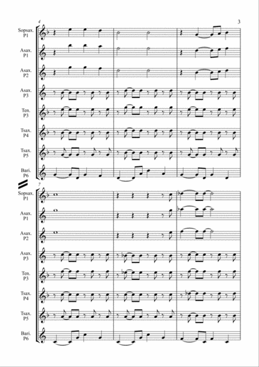 Oh Sole Mio for 5 or 6 Saxophones Saxophonquintet, Saxophonsextet Woodwind Quintet scores gallery preview page 3