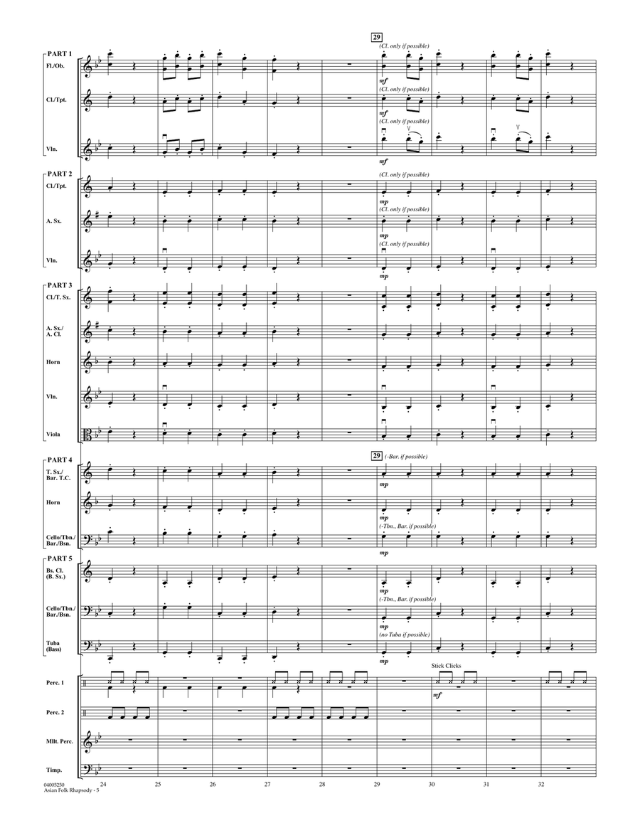 Asian Folk Rhapsody - Conductor Score (Full Score) Concert Band scores gallery preview page 5