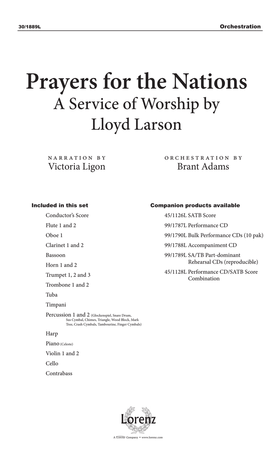 Prayers for the Nations - Orchestration