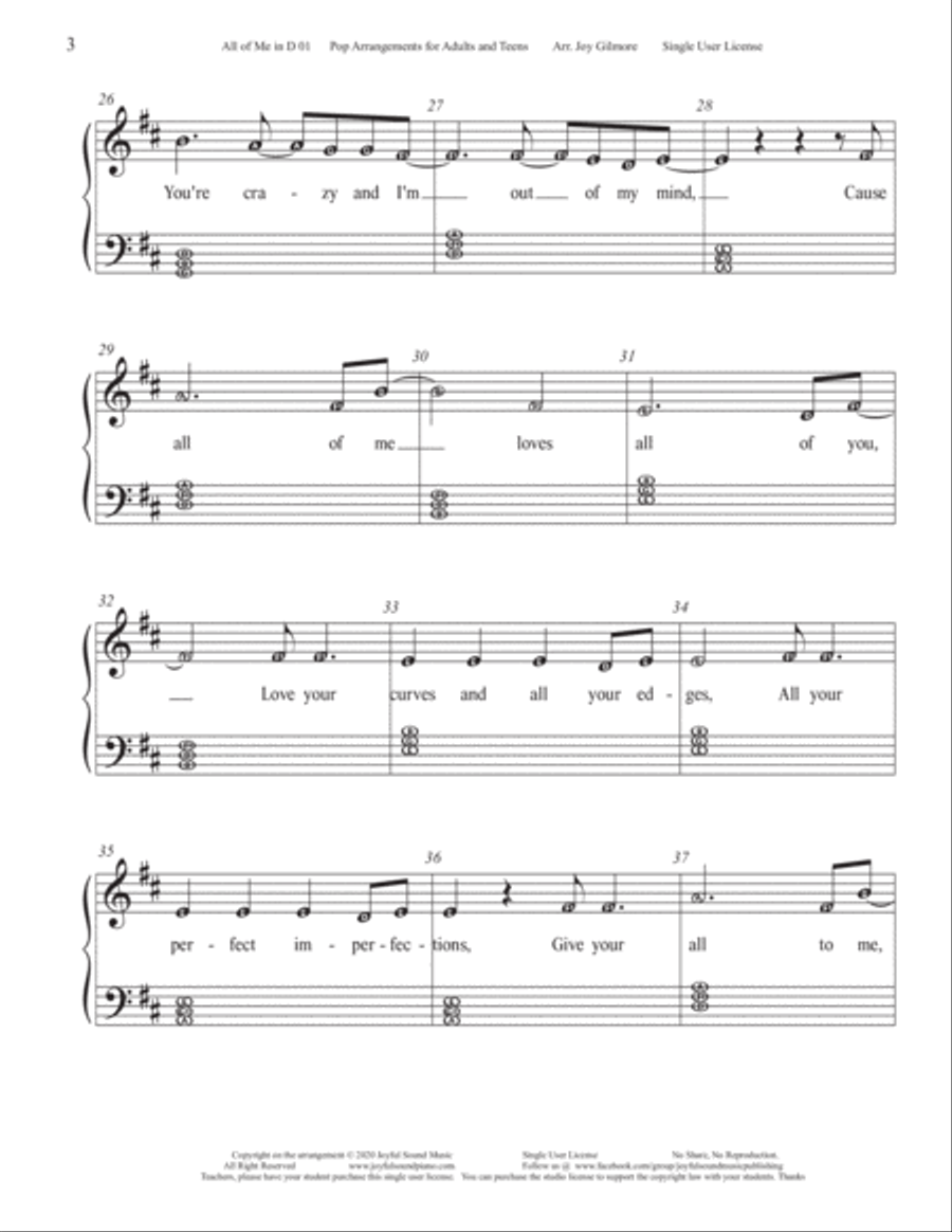 All Of Me Easy Piano scores gallery preview page 6