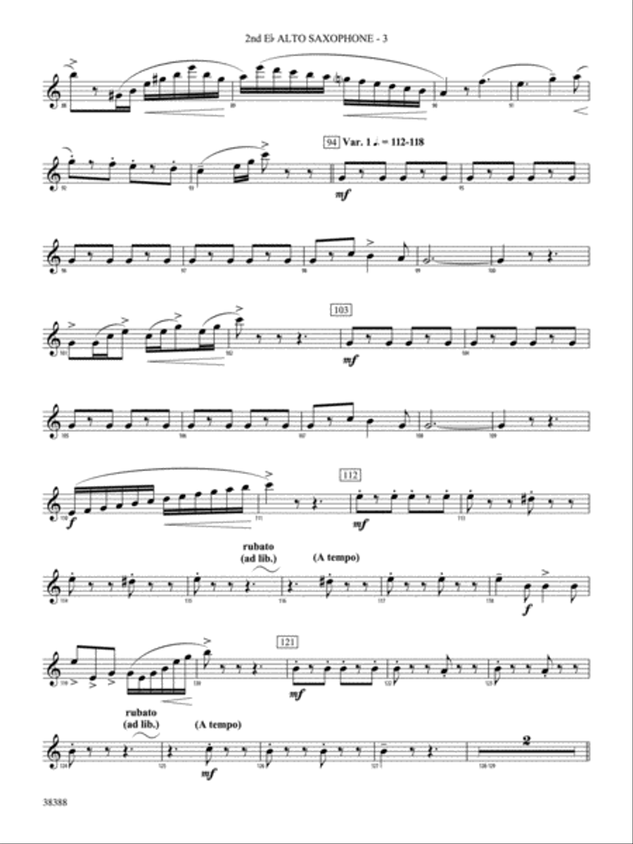 Napoli: 2nd E-flat Alto Saxophone Concert Band scores gallery preview page 3