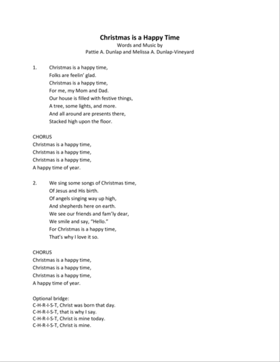 Christmas is a Happy Time Voice scores gallery preview page 2